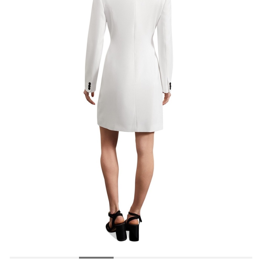 White Blazer Dress with Black Collar - Picture 9 of 9